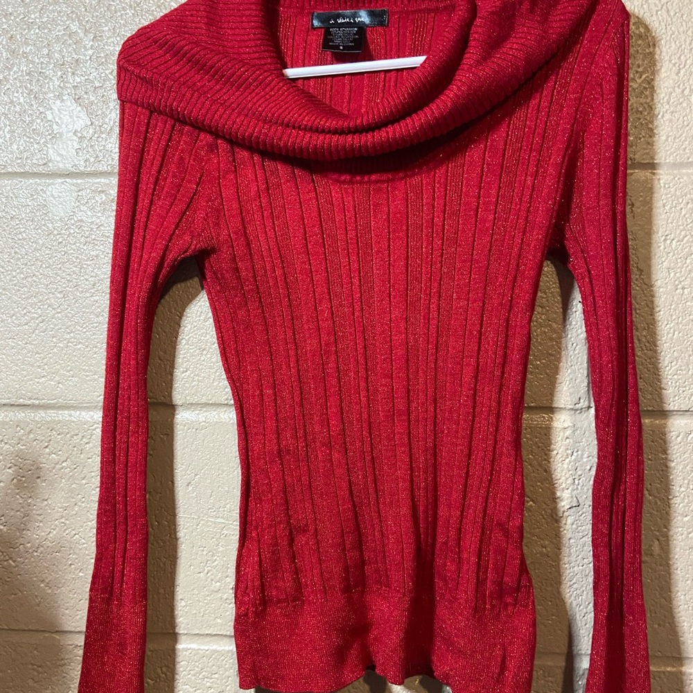 Red long sleeve blouse size small